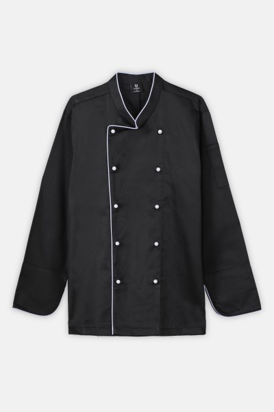 Cross Neck Contrast Detailed Chef Jacket Poly Cotton Twill Weave 200 GSM